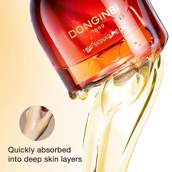 Donginbi 1899 Signature Oil - Face Oil for Women with Red Ginseng Extraction Technology, Jojoba Seed Oil & Sweet Almond Oil, Korean Skin Care, 0.88 floz / 25ml