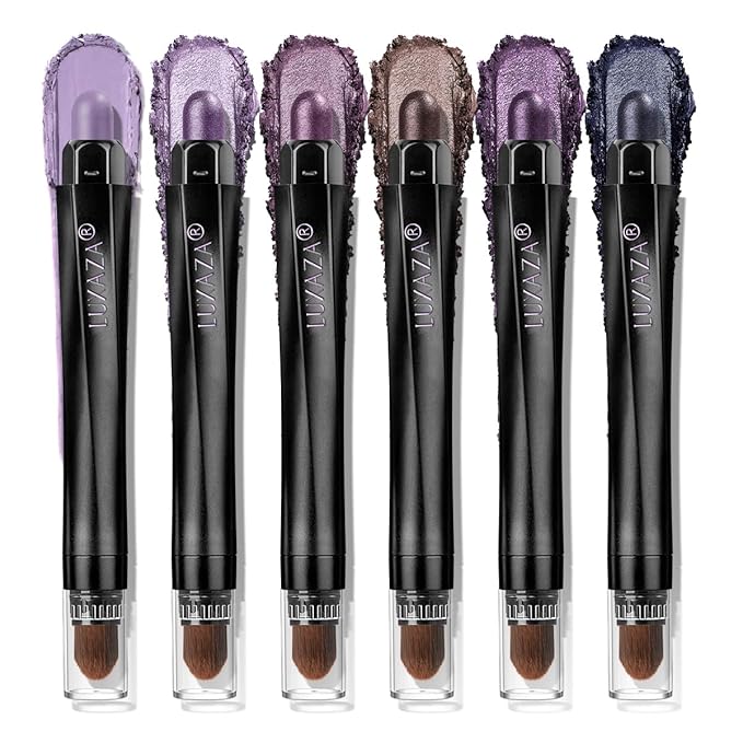 Neutral Eyeshadow Stick Makeup Set, Metallic Shimmer Matte Cream Eye Shadow Eyeliner Brightener Pencil Crayon - Classic 6PCS A011