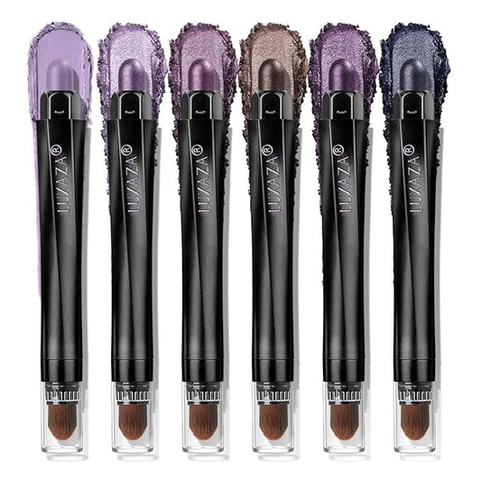 Neutral Eyeshadow Stick Makeup Set, Metallic Shimmer Matte Cream Eye Shadow Eyeliner Brightener Pencil Crayon - Classic 6PCS A011
