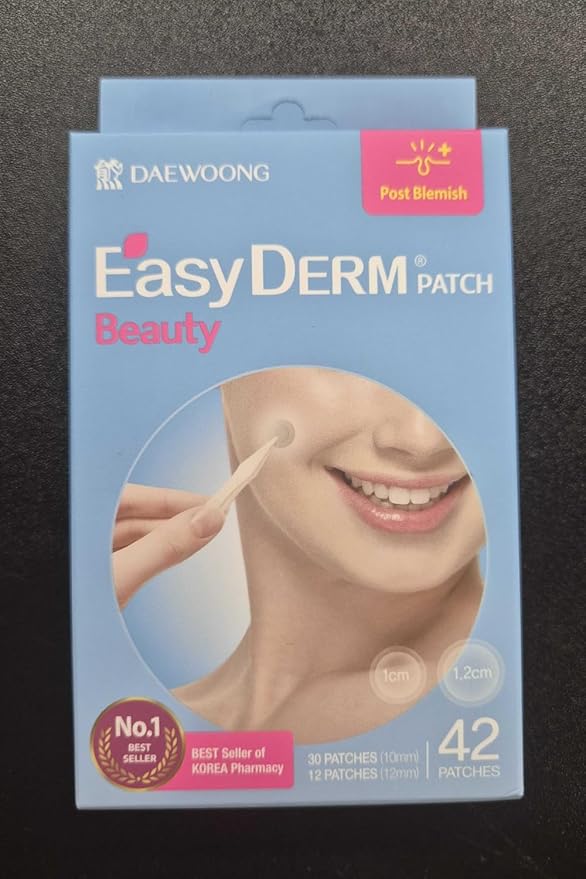 EasyDerm Beauty Patch(42 Counts) - 100% Hydrocolloid Pimple Patch for Zit Spot Care, K-beauty, Daewoong Pharmaceutical