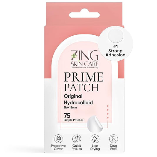 Prime Patch - Hydrocolloid Pimple Patches for Face, Clear Zit Stickers & Acne Dots, Strong Adhesion, Ultimate Blemish & Acne Patch, Made in Korea, Vegan (75 Count)