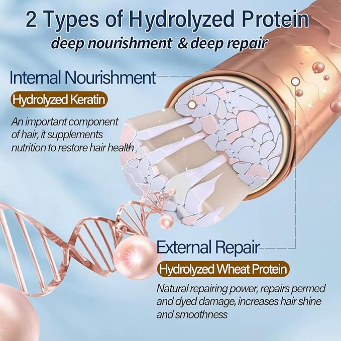 Hydrolyzed Keratin Hair Mask | Pure Plant Keratin Treatment at Home | Deep Moisture Repair Deep Conditioning for Dry, Damaged, Curly, Oily, Frizzy Hair Protein Mask