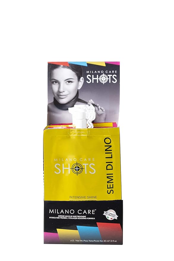 Shots – Intensive Shine Keratin Mask – Nourishing Collagen Hair Treatment with Biotin – Hydrating Deep Conditioner for Dry or Damaged Hair – Leave-In Protein Mask, 2x1 fl oz Packet