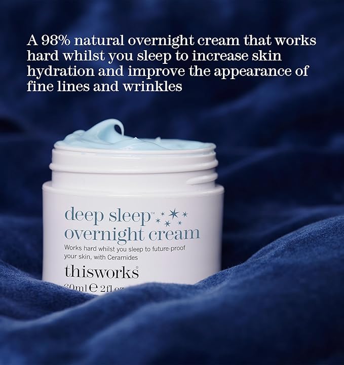 THISWORKS Deep Sleep Overnight Face Cream with Persian Silk Tree Extract, Ceramides & Copper PCA, to Help Fight Signs of Fatigue & Support Skin Renewal, 60ml
