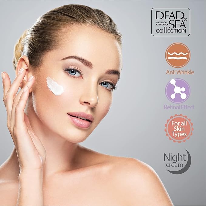 Dead Sea Collection Night Cream for Face with 2% Retinol, Dead Sea Minerals, and Vitamin E – Anti Aging Nourishing Skin Care Moisturizer to Reduce Wrinkles (1.69 fl. oz)