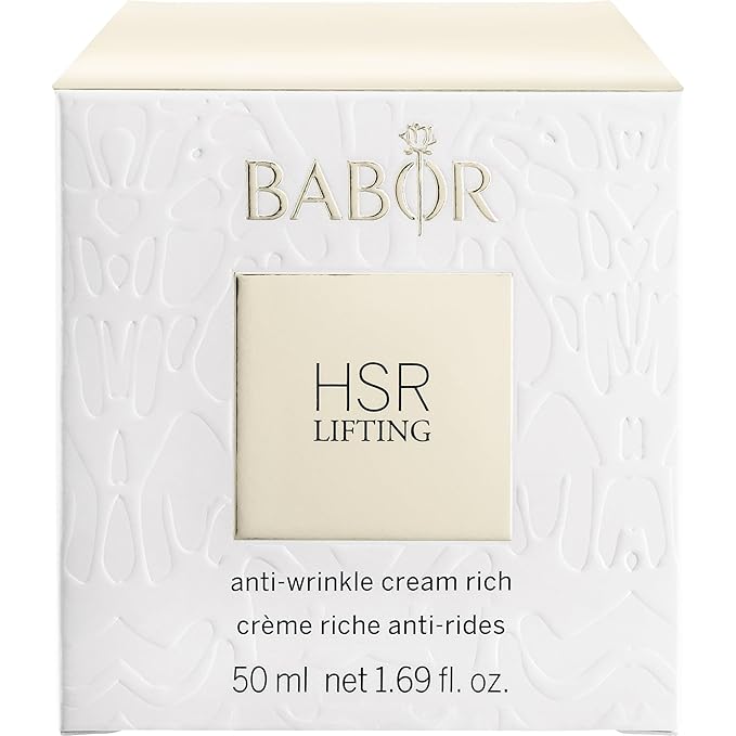 BABOR HSR Lifting Anti Wrinkle Cream Rich, Anti Aging Night Cream, Target Fine Lines, Vitamin E Strengthens Increasing Moisture and Improving Radiance, Daily Moisturizer for Smoother Skin, 1.7 oz