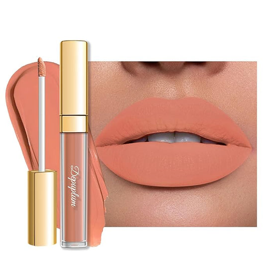 Peach Lipstick Matte for Women Superstay Nude Long Lasting Lipstick Smudgeproof Liquid Lipsticks Cruelty Free Lip Makeup, DM14 Peach Nude