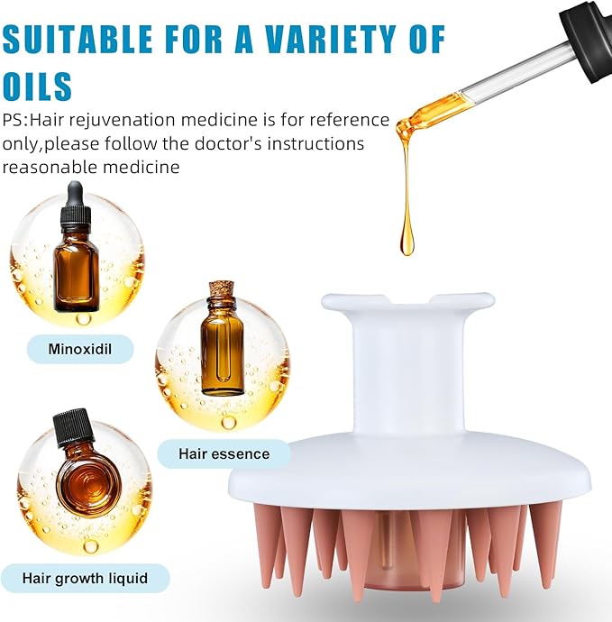 Scalp Oil Applicator Brush,Scalp Massager Comb with Silicone Teeth for Hair Growth, Suitable for All Hair Types and Lengths,Applicator for Hair Oils and serums