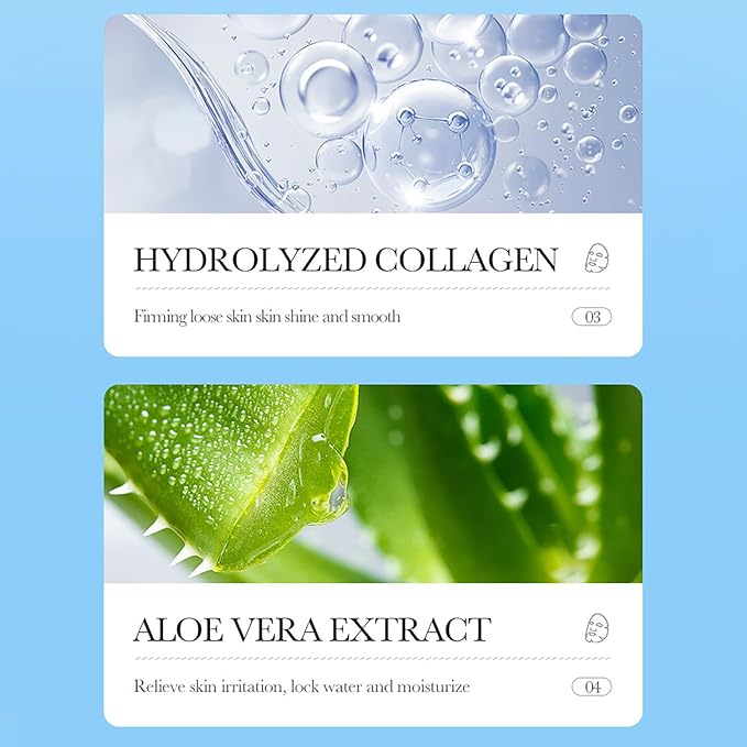 BIOAQUA 3 Step Facial Mask Amino Acid Cleanser Essence Lotion Face Mask 5x(0.8ml+0.8g+25g) (Hyaluronic Acid Moisturizing & Nourishing Mask)