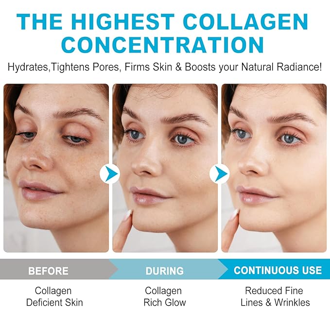 Collagen Real Deep Mask, Collagen Face Mask, Collagen Mask for Women with Hyaluronic Acid, Hydrating Face Masks Skincare, Firming Anti Wrinkle Aging Lifting Mask, Enhance Skin Vitality Deep Repair