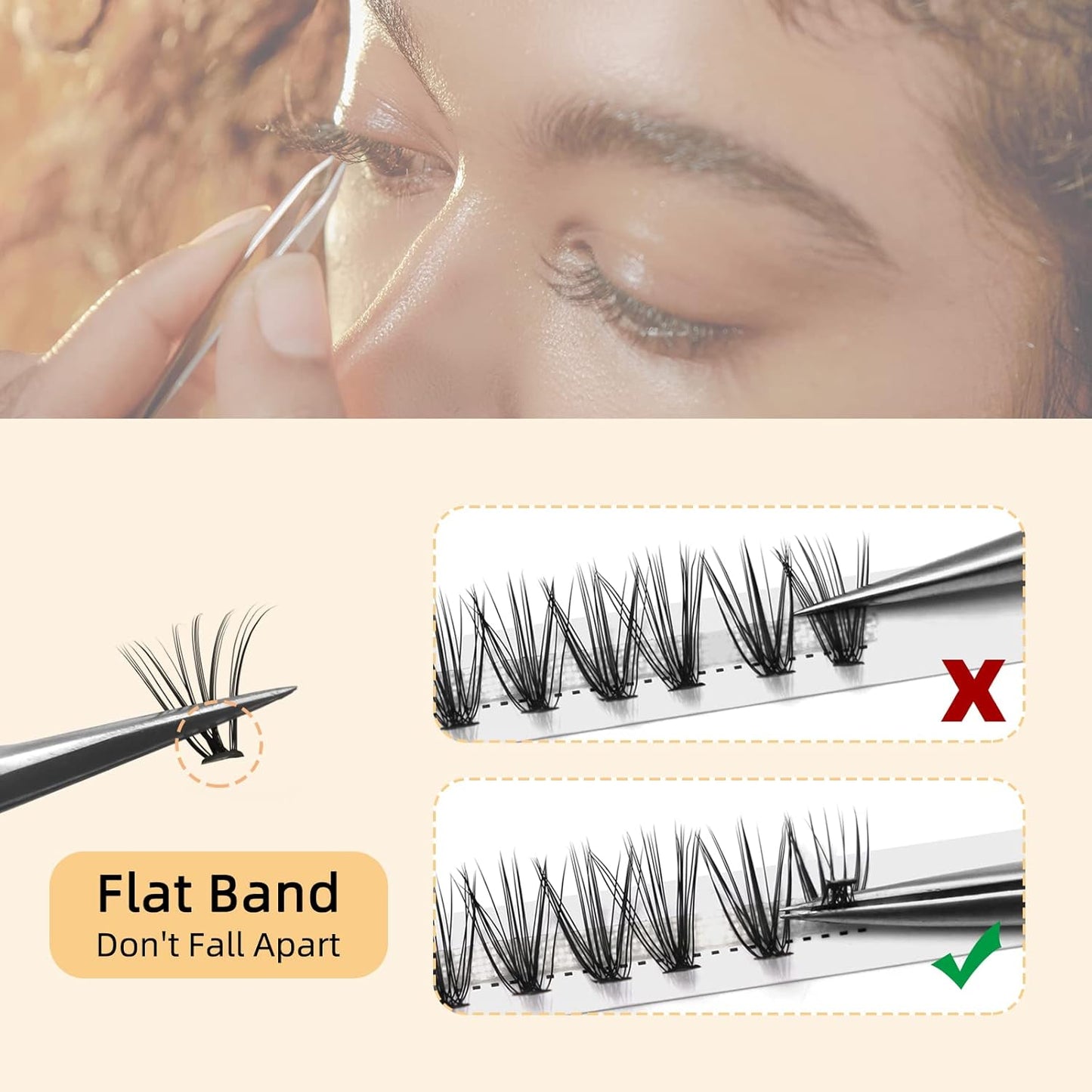 QUEWEL Cluster Lashes 240Pcs Individual Lashes 20D 0.07D Curl Mix8-14mm Lash Extensions Clusters Lashes Soft&Natural False Eyelashes Individual DIY Eyelash Extension at Home(20D 0.07D MIX8-14)