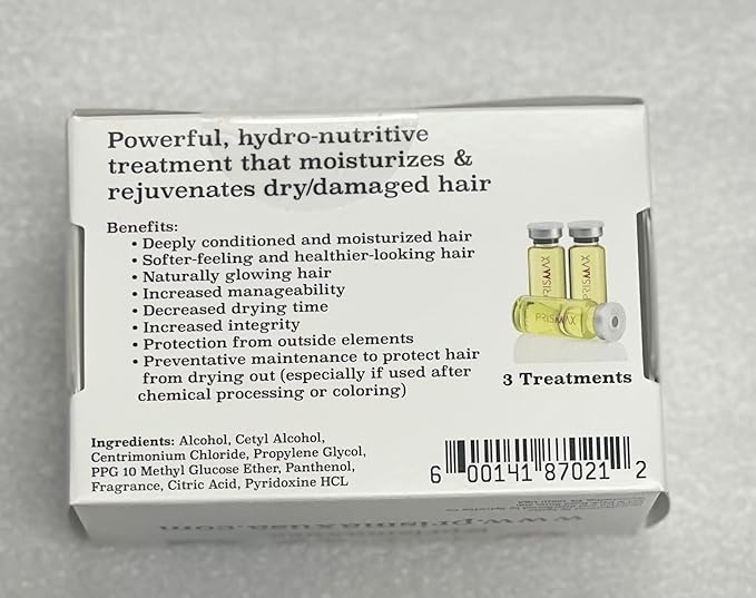 Prismax Nutritivo Deep-Conditioning Hair Treatment - Rejuvenate dry/damaged hair, improve manageability, reduce frizz/porosity with vitamin b6 and b5 panthenol - Formaldehyde-free - 3 Treatments