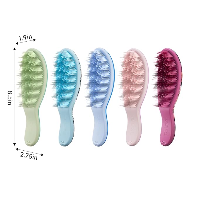 Supreme Brush + Cleaner, Gentle Detangling, Detangler Hair Brush for All Hair Types. For use on Wet or Dry Hair (Aqua)