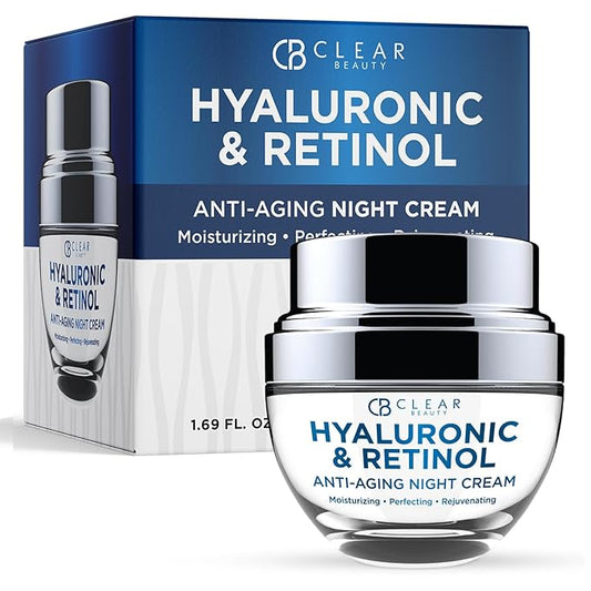 Hyaluronic Acid & Retinol Face Moisturizer - Dermatologist Tested, Reduces Wrinkles, Fine Lines & Hyperpigmentation, Hydrating Cream, Cruelty-Free Korean Skin Care - All Skin Types