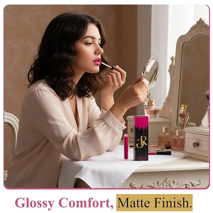 Liquid Lipstick & Lip Liner Set for Women – Smooth Matte French Kiss Shade, Long-Lasting Waterproof Lipstick, Smudge-Resistant Lip Makeup, Soft Glide Liner – Vitamin E & Shea Butter