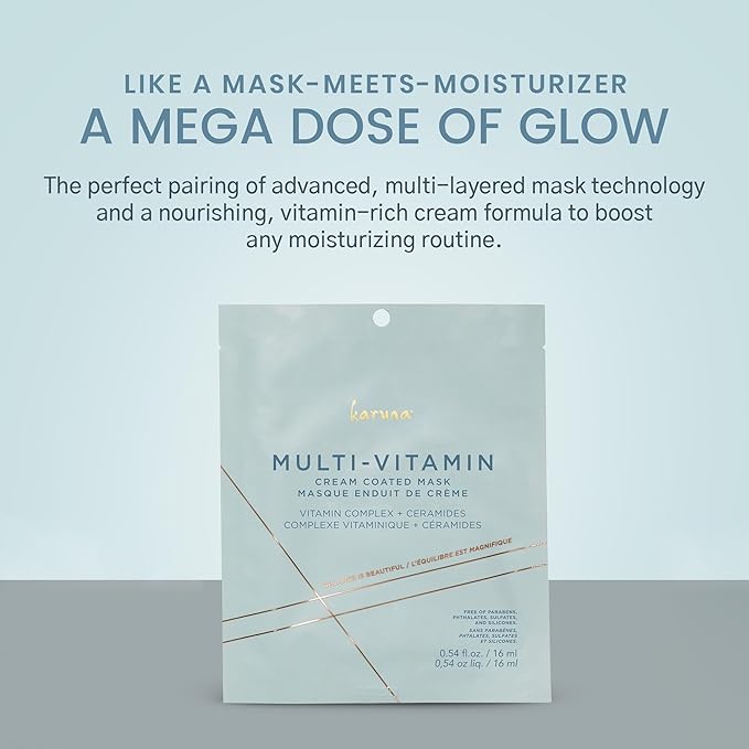 Karuna - MULTI-VITAMIN Face Masks Skincare Must-Have, Cream-Coated Vitamin-Rich Facial Masks, 1 Collagen Mask Pack
