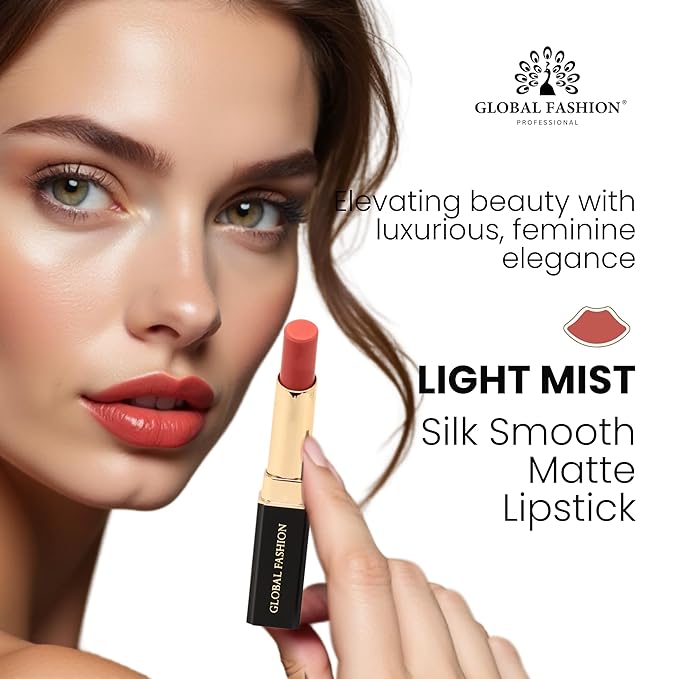 Global Fashion Silk Smooth Matte Lipstick – Long-Lasting, Luxurious Color, Rich Hydration, Lightweight Formula, Lightweight Matte Lip Color for Women, Available in Multiple Shades (114, 0.12 oz)