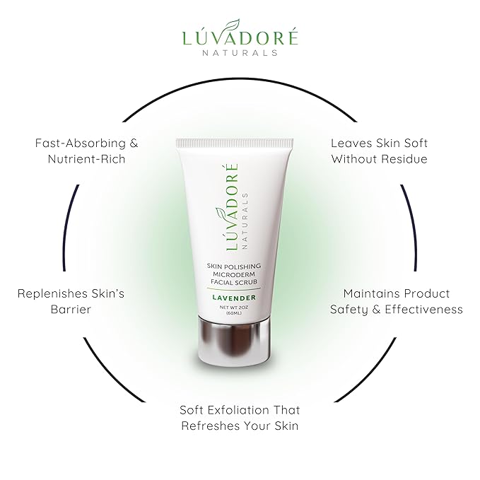 Microdermabrasion Facial Scrub – Skin Polishing Exfoliating Face Scrub – Gentle Face Exfoliator with Shea Butter, Vitamin E – Hydrating and Smoothing Formula for Wrinkles, Scars