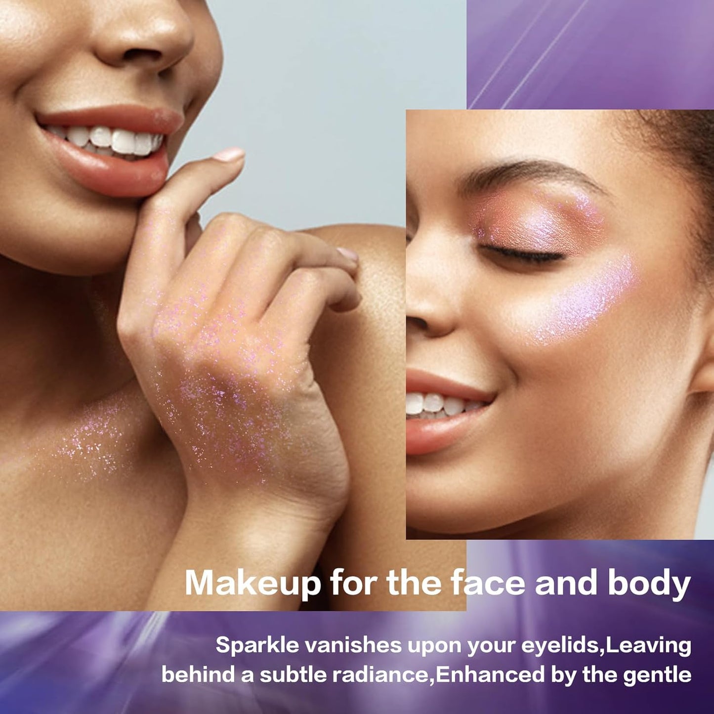 LANGMANNI Holographic Body Glitter Gel for Body, Face, Hair and Lip.Color Changing Glitter Gel Under Light. Vegan & Cruelty Free-1.35 oz (1# Golden Ocean)