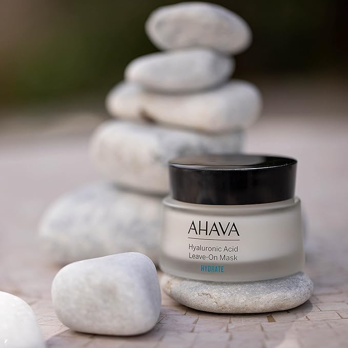 AHAVA. Hyaluronic Acid Leave-On Mask - Rich hydrating mask to replenish hydration, softens, smoothness & prevents moisture loss, with Osmoter, Hyaluronic Acid & ATPeptides, 1.7 Fl.Oz