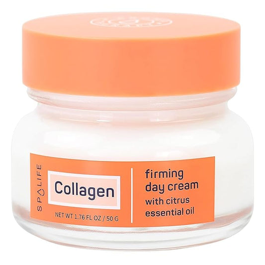 SpaLife Collagen Firming Day Cream for Dry Skin, Dehydrated Skin, Loss of Firmness, Fine Lines & Wrinkles with Collagen, Witch Hazel & Citrus Essential Oil – Plumping Face Cream, Collagen Moisturizer