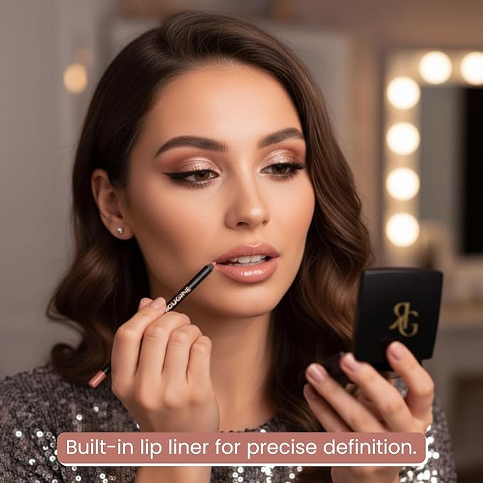 Lip Gloss and Lip Liner Set for Women – Daddy’s Girl Gloss Finish – Smooth Shine Lip Gloss, Soft Glide Lip Liner Pencil – Hydrating Makeup Lip Moisturizer Combo – Vitamin E & Shea Butter