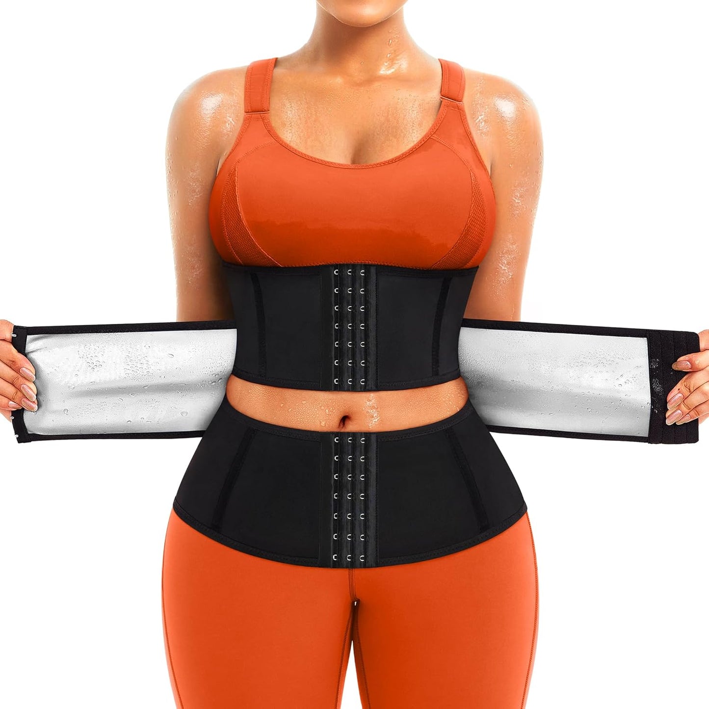 TrainingGirl Waist Trainer for Women Belly Working Out Trimmer Corset Sauna Sweat Belt Band Stomach Wrap Body Shaper Fajas