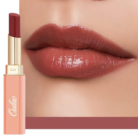 Oulac Moisturizing Shine Red Lipstick for Women, 2 in 1 Tinted Lip Balm for Winter, Hydrated Juicy and Glossy Lip Color for Dry, Cracked and Chapped Lips, Vegan 2.2g/0.07oz (02)