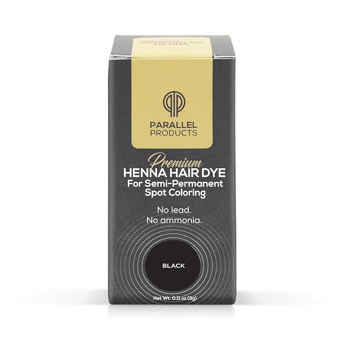Parallel Products Spot Color Henna Kit - Henna Hair Dye - 3 grams - Tint for Professional Spot Coloring - With Mixing Dish - Covers Grey Hair - Root Touch Up (Black)