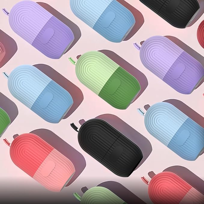 GeeRic Ice Face Roller, Silicone Ice Facial Rollers, Cube Face Contour for Eyes Neck, Beauty Facial Massage Roller Remove Dark Circle Pore Shrink Face Roller Skin Care Tools (Black)