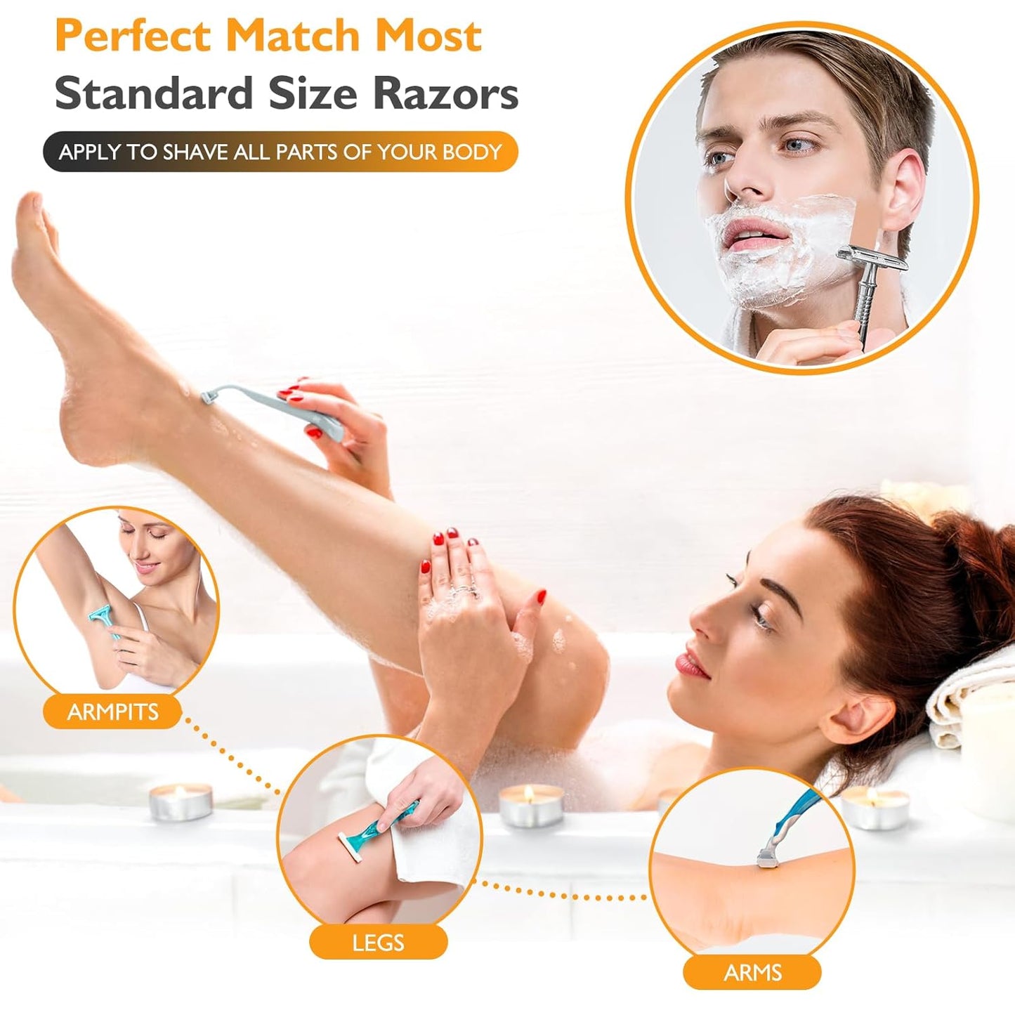 Double Edge Safety Razor Blades for Men and Women,50 Count Platinum Coated Shaving Razor Blades for Smooth and Precise Shave-Compatible with Bread Lame