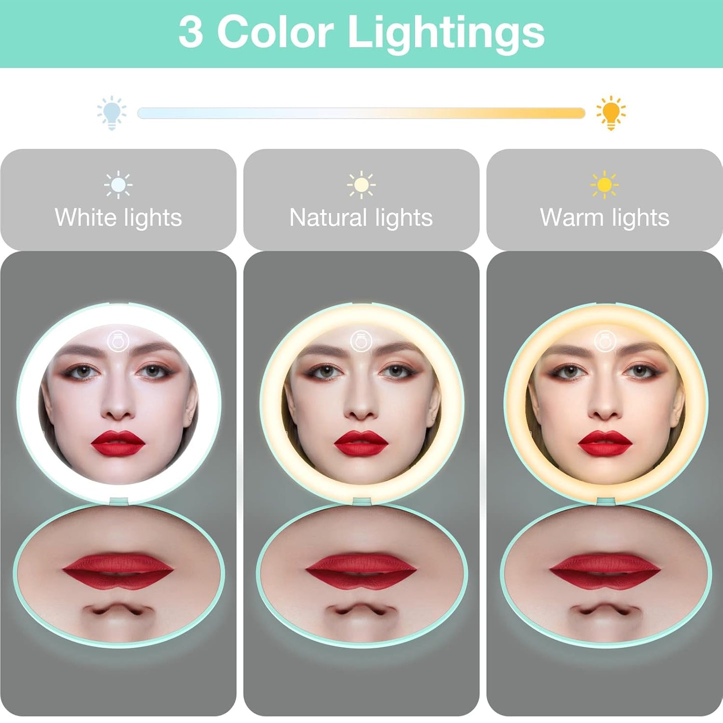 wobsion 10X Magnifying Tabletop Mirror, 4 Inch Round, Glass, ABS