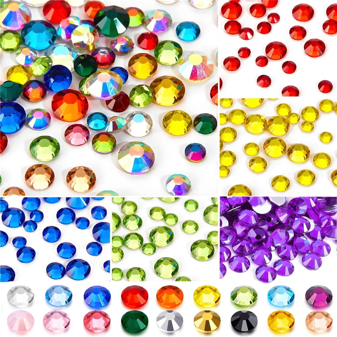 Flatback Rhinestones Round Gems for Nails Art and Crafts 2000Pcs SS16 4mm Glitter Crystals Stone DIY Bags Clothes Shoes (Olive Green)