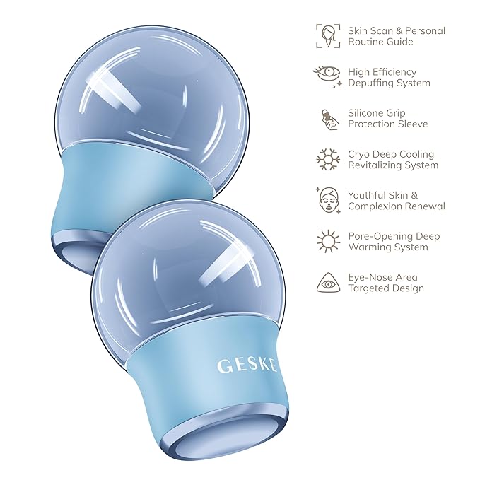 SmartAppGuided™ Cool & Warm Face & Body Massager | 7 in 1 | Multifunctional Massager | Face & Body | Battery-free Cooling & Warming | Firms, Relaxes & De-Puffs Skin | Globular Design