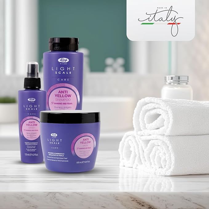 Lisap Purple Hair Mask, Light Scale Hair Care Anti Yellow Hair Toner for Blondes, Toning Blonde, White, Silver Hair & Highlights, Nourishing & Hydrating Mask, Neutralizes Brassy Tones, 16.9 fl oz