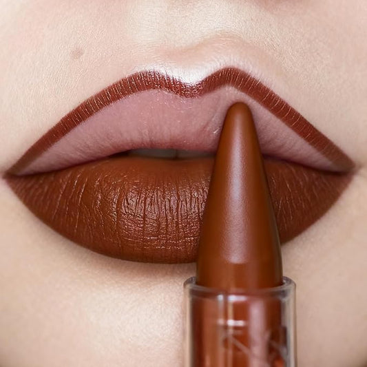 Brown Lipstick Gradient Matte Lipsticks Lip Liner Combo Set for Women Waterproof Long Lasting Lip Stick Pencil Cream Lip Liner and Lipstick Combo Makeup, E2