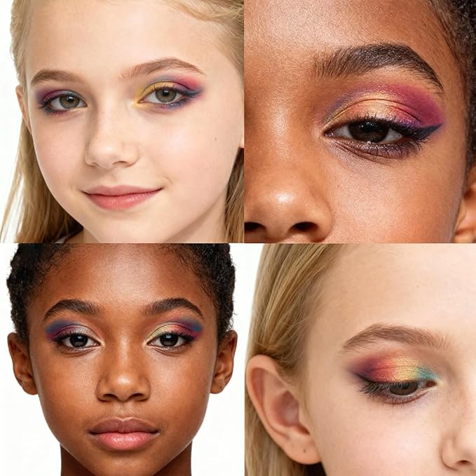 Alice in Wonderland 55 Well Eye Shadow Palette with Mirror, Makeup for Girls and Teens, Shimmery and Matte Colors, by Townley Girl