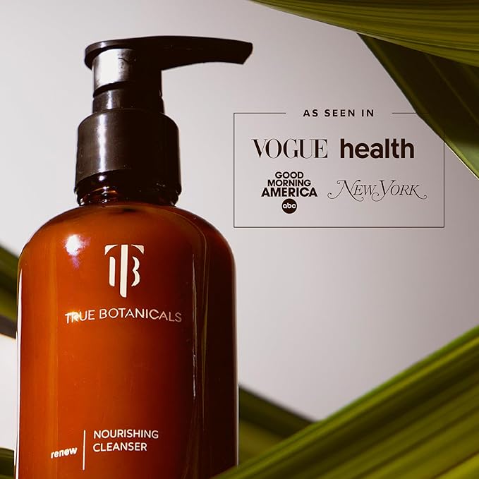 True Botanicals Renew Nourishing Cleanser | Gently Moisturizes + Refreshes Dry Skin | All Skin Types | Dermatologist Tested, Hypoallergenic, All Natural, Vegan | 4 fl oz | 118 ml