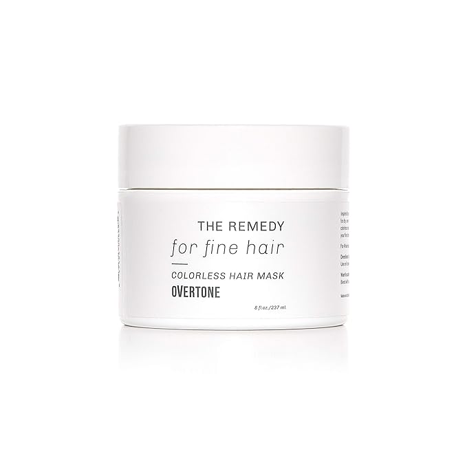 oVertone Haircare The Remedy for Fine Hair Colorless Hydrating Mask with Shea Butter & Coconut Oil, Cruelty-Free, 8 oz