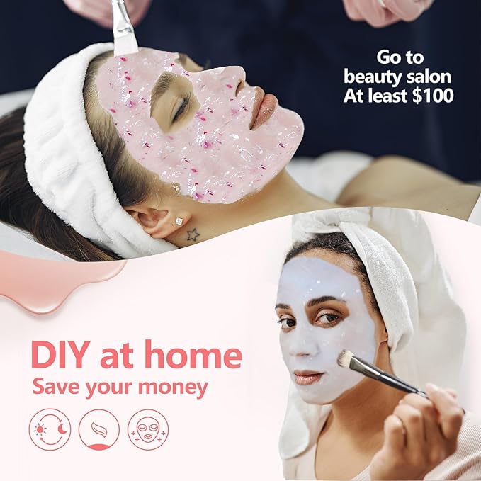 Professional Face Jelly Mask - Bulgarian Rose Aloe Vera Moisturizing Jelly Masks for Facials, 23 fl oz Jar