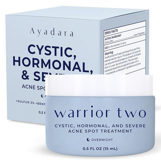 Cystic Acne Spot Treatment Overnight Hormonal Acne Treatment for Face & Body Sulfur Cream for Women Men & Teens Effective for Stubborn Breakouts 120 Uses