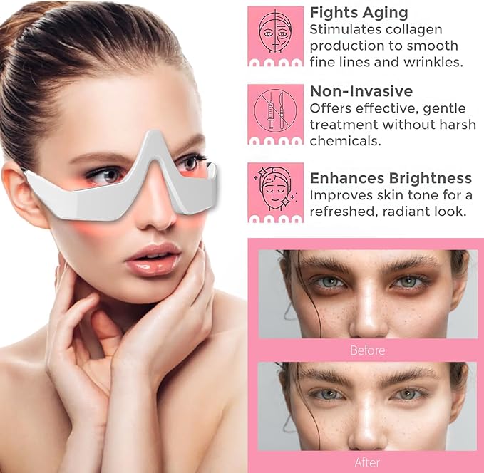 Under Eyes Red Light Therapy, Neodiva Therapy Advanced Under-Eye Renewal Therapy, Microcurrent Eye Beauty Device, Diminishes Dark Circles and Wrinkles