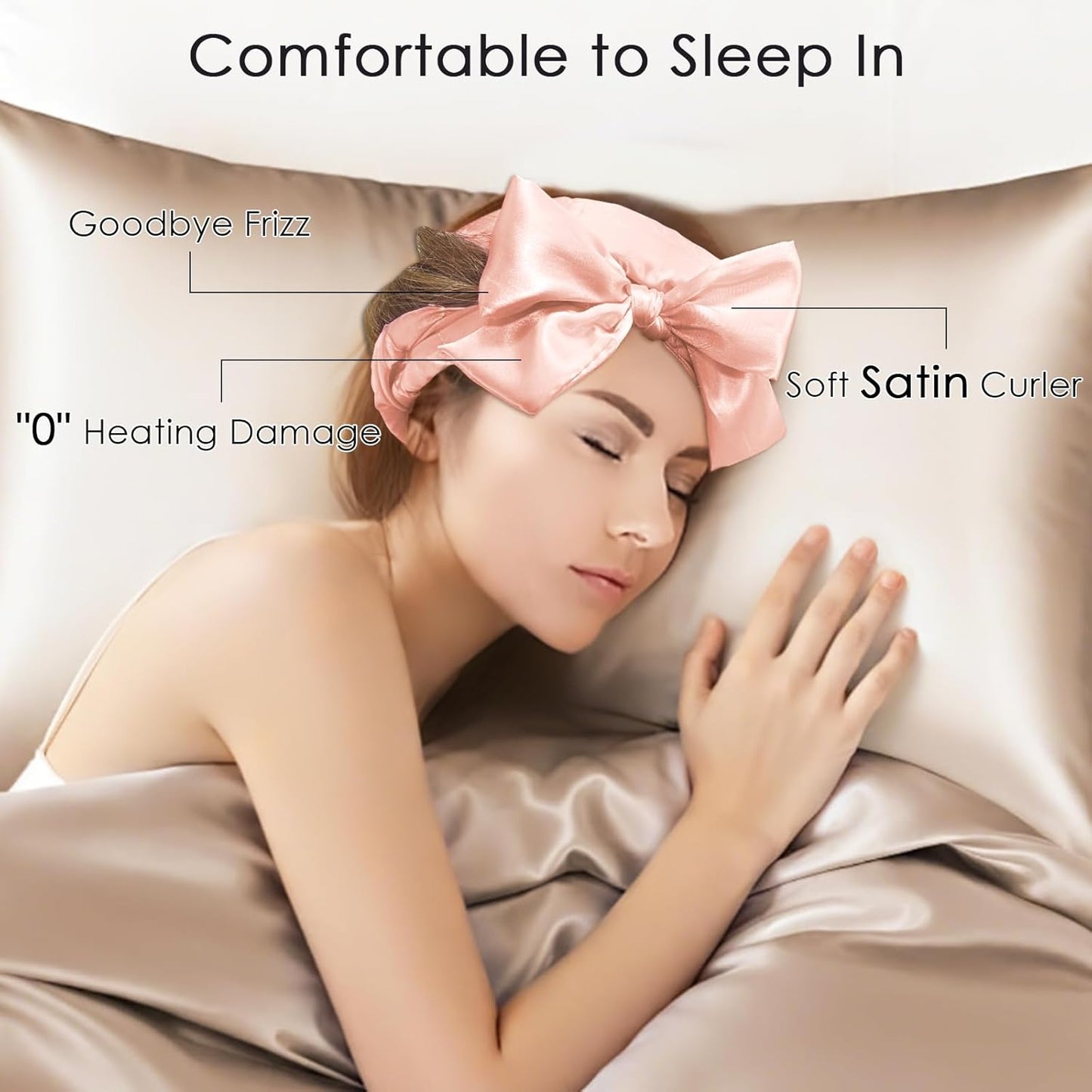 weiwei Satin Heatless Curls Overnight Hair Curler Headband, No Heat Curls Overnight Hair Curlers to Sleep In, 70" Hair Curlers No Heat, 9 Pcs Satin Heatless Curling Set for Women Long Hair