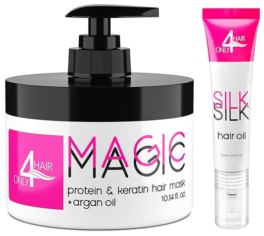 Hair Repair Mask for Dry Damaged Hair Keratin Treatment Protein Argan Oil Deep Conditioning for Color Treated Hair Bleached Frizzy Split Ends Magic