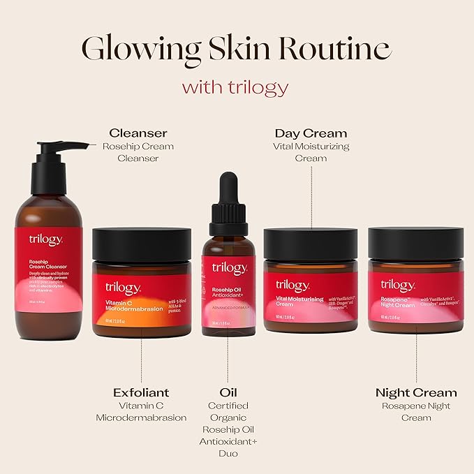 Trilogy Certified Organic Rosehip Oil Antioxidant+ Duo, With Enriching Antioxidants & Essential Fatty Acids, 1.0 fl oz Each
