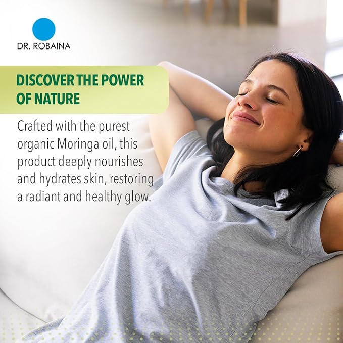 Dr. Robaina 100% Pure Moringa Oil – Deep Hydration, Skin Repair & Natural Antioxidants – Cold-Pressed, Organic & All-Natural Moisturizer – Made in USA