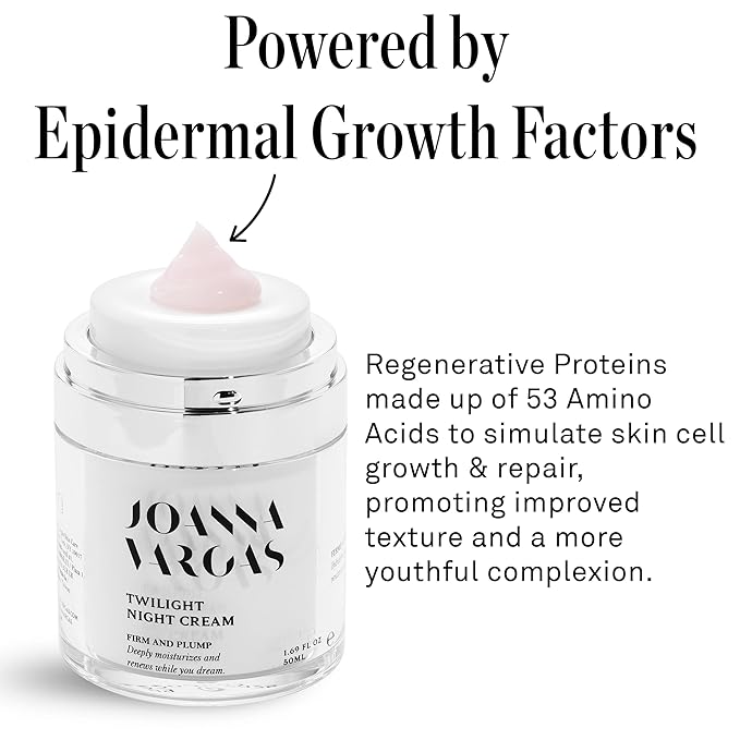 Joanna Vargas Twilight Night Cream Face Moisturizer for Women - Anti Aging Face Cream with Epidermal Growth Factors - Face & Neck Tightening Cream for Aging Skin - Plumping Night Cream with Botanicals