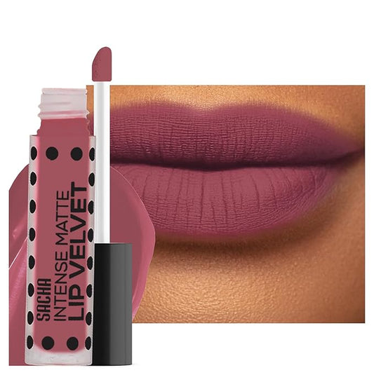 Sacha Cosmetics Intense Matte Lip Velvet Liquid Lipstick, Long-Lasting Velvet Matte Finish, 0.2 fl oz, Leading Lady