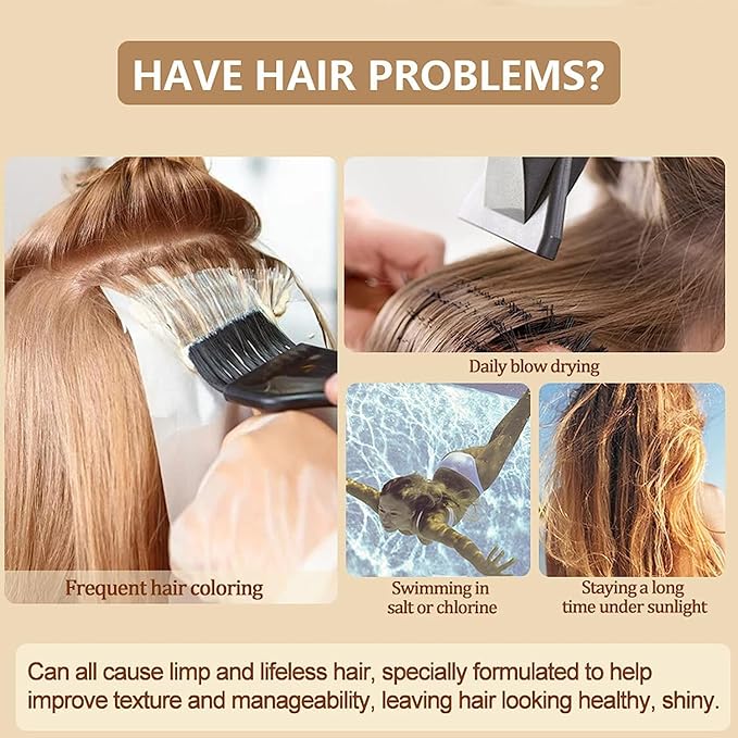 PURC Magical Keratin Treatment Mask, Advanced Molecular Roots Conditioner for Dry & Damaged Hair, 5 Seconds Restore Soft Hair (120ml)