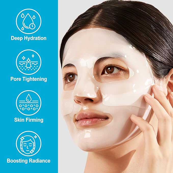 Collagen Real Deep Mask, Collagen Face Mask, Collagen Mask for Women with Hyaluronic Acid, Hydrating Face Masks Skincare, Firming Anti Wrinkle Aging Lifting Mask, Enhance Skin Vitality Deep Repair